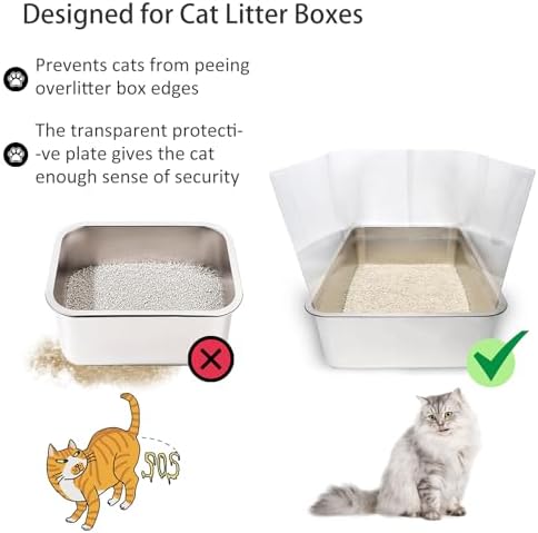 YOILES 9PCS Cat Litter Box Pee Shields, Transparent Easy Clean Splash Guard - Image 4