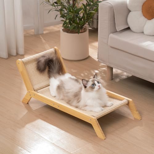 Avont Sisal Cat Scratcher Bed for Indoor Cats, Solid Wood Scratching Lounge - Image 6