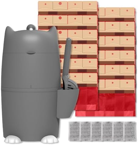 Red Rocket Pets Cat Litter Trash Can Kitty Twister Plus Pack Grey, 12x Refills by RedRocket