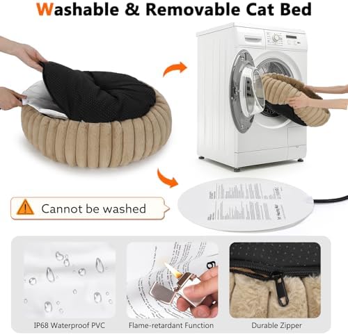 INVENHO Heated Cat Beds for Indoor Cats and Small Dogs, Removable Waterproof - Image 7