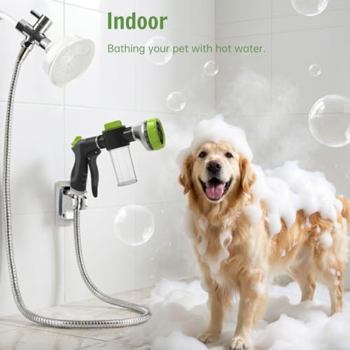 Dog Shower Attachment Water Hose Nozzle Sprayer Set - Image 2