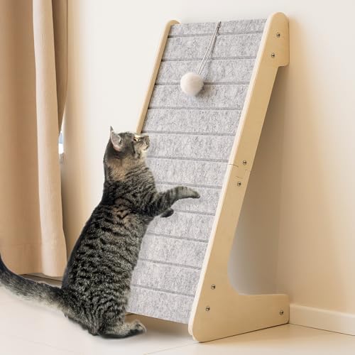 PETKARAY Felt Cat Scratcher, L Shaped Scratching Pad, Scratch Resistant Carpet by PETKARAY