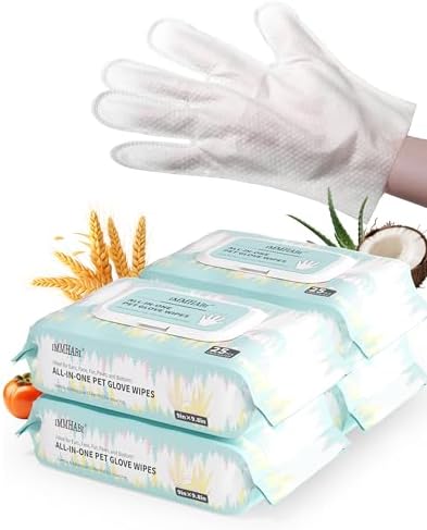IMMHABI 100 Count Cleaning Deodorizing Pet Glove Wipes by IMMHABI