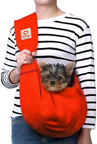 Tomkas Small Dog Cat Sling Carrier Puppy Purse Travel Wrap Soft Crossbody Pet by TomkasFORTHELOVEOFPALS