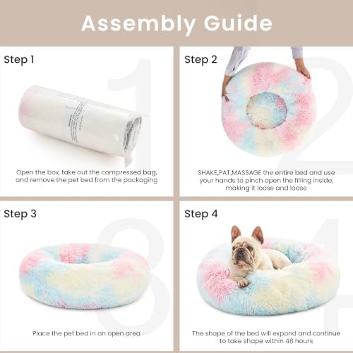 Love's cabin Calming Cat Bed for Indoor Cats, Anti-Anxiety Donut Round Dog Bed - Image 5