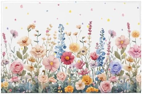 Giwawa Colorful Flower Bath Rug Botanical Floral Extra Soft Bathroom Carpet by Giwawa