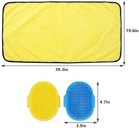 Premium Dog Towels for Drying Dogs & Cats, 39.3''X19.6'', Efficient Pet Hair - Image 2