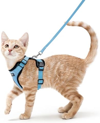 rabbitgoo Cat Harness and Leash Set, Escape Proof Vest, Light Blue by rabbitgoo