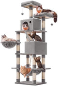 Feandrea Cat Tree, 81.1-Inch Large Cat Tower, Light Gray by FeandreabySONGMICSHOME