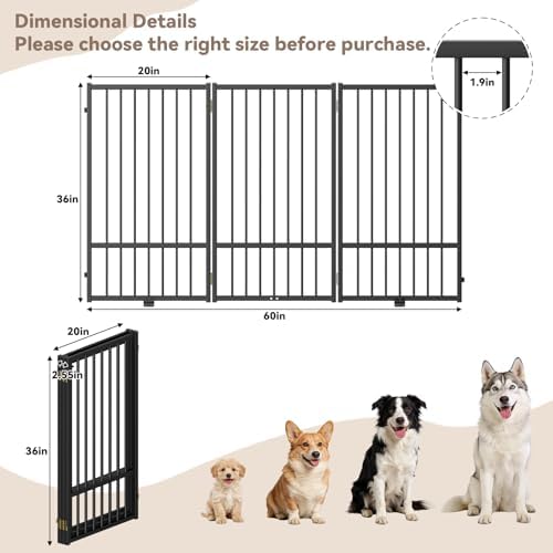 SNUOWU Full Metal Freestanding Dog Gate - Image 4