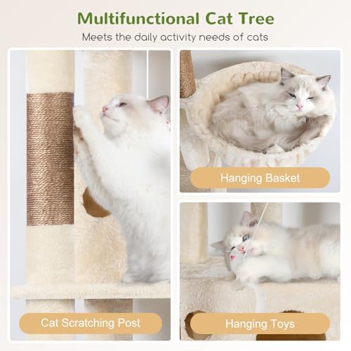 Globlazer F66 Corner Cat Tree, 66in Multi-Level Climbing Tower - Image 5