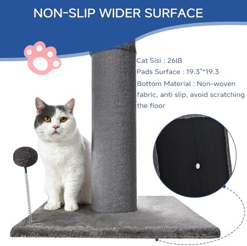 Cat Craft 41" Tall Short Plush Cat Scratching Post - Image 4