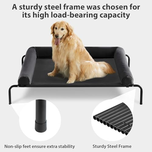 RRPETHOME Elevated Cooling Dog Cot Bed, Large Raised Outdoor Dog Bed - Image 6