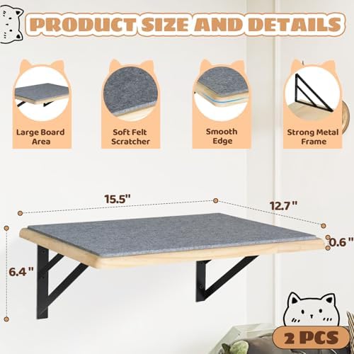 Burlywood Cat Furniture Indoor Set of 2: Wood Shelves - Image 6