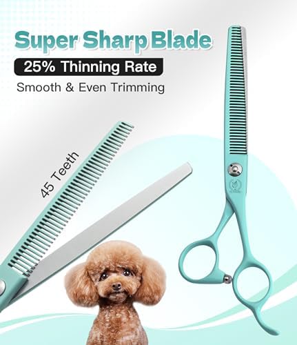 7" Professional Dog Grooming Scissors Set, Japanese 440C Stainless Steel - Image 2