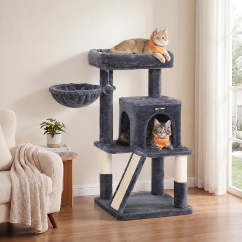 Feandrea Cat Tree, 37.8-Inch Tall Cat Tower, Smoky Gray - Image 2