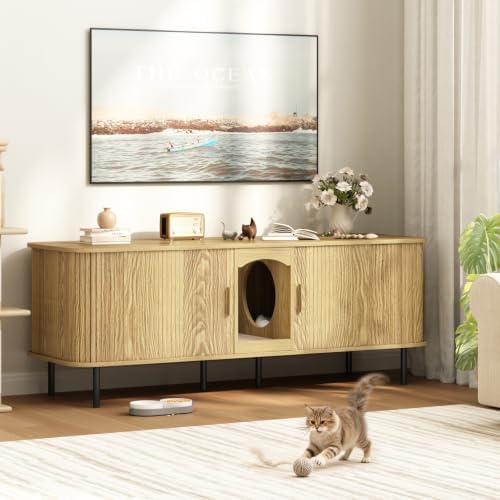 Double Cat Litter Box Enclosure Furniture - Image 6