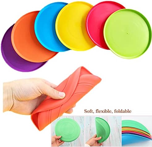 Kids Flying Disc Soft Silicone Colorful 6 Pack Bulk Outdoor Game Disk Flyer - Image 6