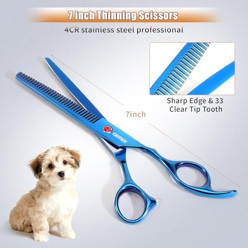7.0in Titanium Dog Grooming Scissors Set - Image 3