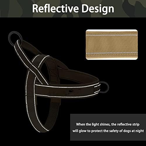No Pull Dog Harness Brown for Small Medium Large Sized Dogs, Reflective Escape - Image 4