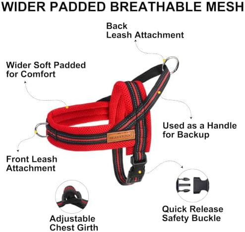 BEAUTYZOO Dog Harness Medium Sized and Leash Set, No Pull Step in Pet Vest - Image 5