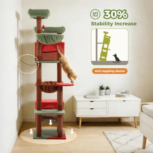 69" Tall Cat Tree for Indoor Cats Large Adult - Image 7