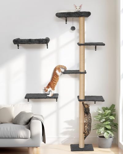 FUKUMARU Cat Wall Shelves Set, 70 inch Wall Mounted Tree by FUKUMARU