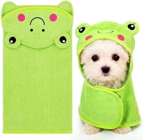 Cuffbow Frog Hooded Dog Bath Towel Robe by Cuffbow