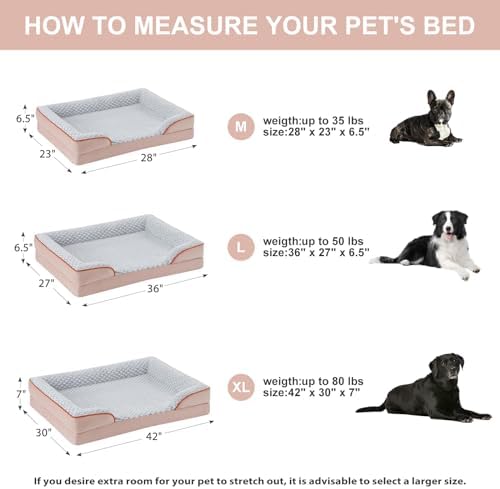 LEXTRO Orthopedic Dog Bed for Medium Dogs, Comfy Sleeping Dog Sofa Bed - Image 4