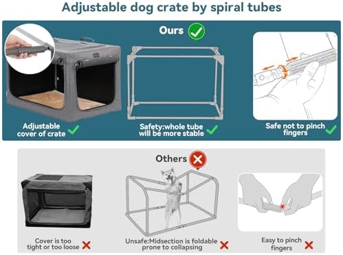 PETSFIT Portable Dog Crate for Small Dogs, – 24" Soft Dog Travel Crates - Image 3