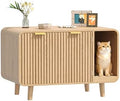 Fluted Cat Litter Box Enclosure Furniture by Zeibospri
