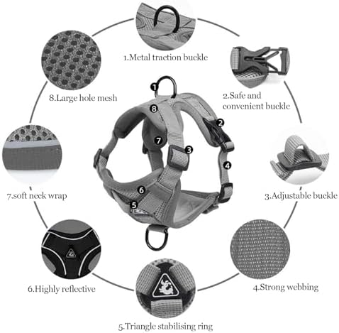 Wanheart cat Chest Harness and Leash, Anti-Escape Adjustable Soft mesh cat - Image 3