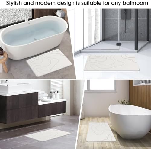 Stone Bath Mat for Bathroom, Diatomaceous Earth Shower Mat Quick Dry - Image 4