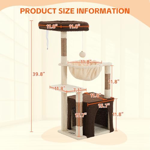 39.8-Inch Small Cat Tree for Indoor Cats - Image 3