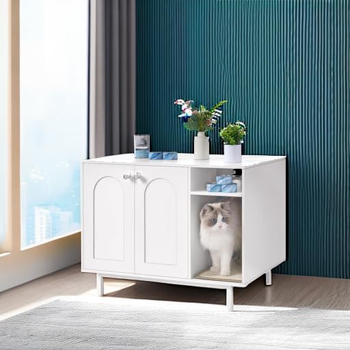 Hzuaneri Cat Litter Box Enclosure, Hidden Litter Box Furniture - Image 5