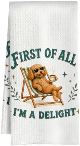 Goldendoodle Kitchen Towel, Cute Dog Hand Towel, Funny Dog Lover Gift by Huastatewolf