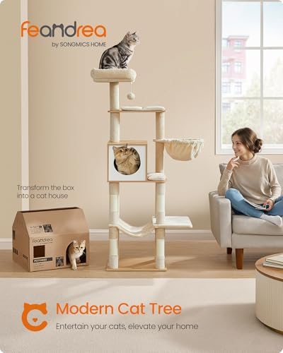 Feandrea Cat Tree, 65-Inch Tall Cat Tower - Image 2