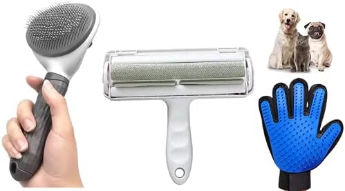 3-Pack Pet Grooming Kit for Dogs & Cats Self-Cleaning Slicker Brush, Deshedding by Unknown
