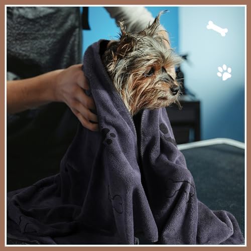 8 Pcs Dog Towel for Drying, 40 x 24 Inch, Dog Paw and Bone - Image 5