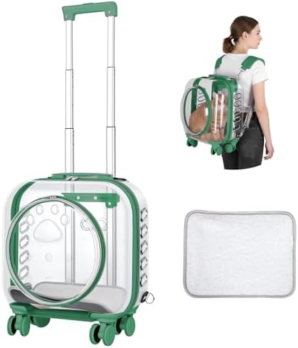 Cat Carrier with Wheels, Rolling Hard Shell Pet Carrier by Fukursul