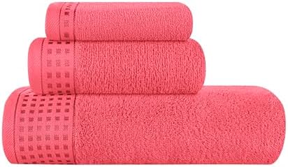 GLAMBURG Ultra Soft 3 Pack Cotton Towel Set, Contains a Bath Towel 28x55 inch by GLAMBURG