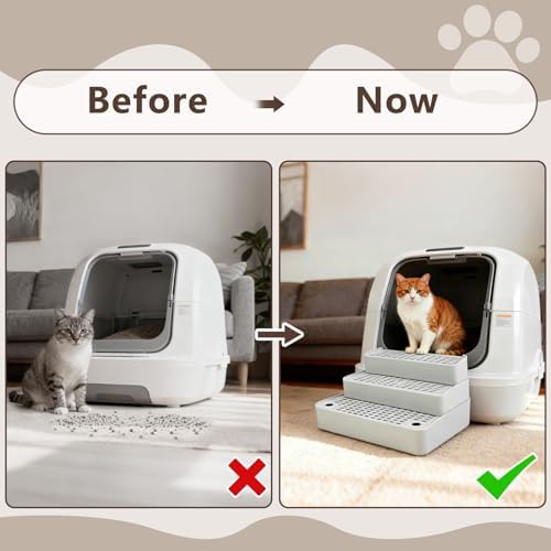 Adjustable 3-Step Cat Ramp for Litter Box, Litter Trapper - Image 3