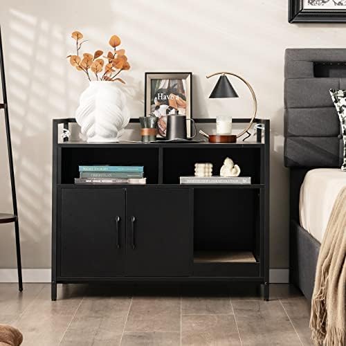 GIANTEX Cat Litter Box Enclosure, Hidden Cat Cabinet Furniture - Image 2