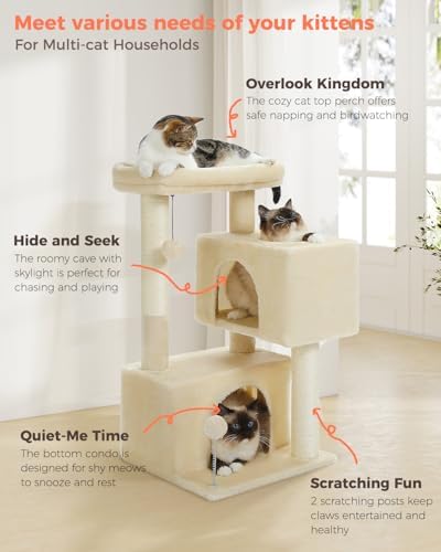 Small Cat Tree for Kittens, 32 in Cat Tower - Image 3