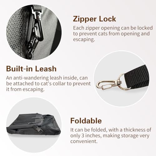 Large Cat Carrier, Portable Soft Sided Road Car Carrier, - Image 2