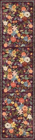 Purple Floral Hallway Runner Rug 2'6"x14' by WelcometoBabovid