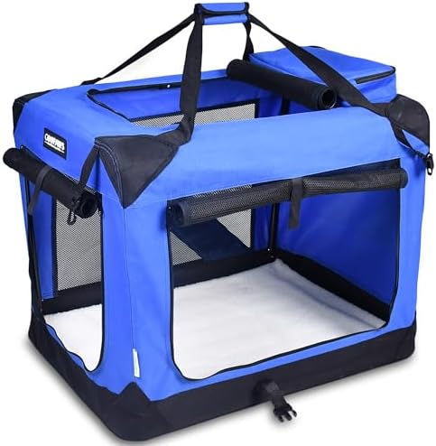 JESPET 3 Door Soft Dog Crates Kennel, Collapsible Travel Pet Carrier by JESPET