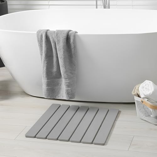 Meowoo Foldable Stone Bath Mat, 15.7" x 11.8" Diatomaceous Earth Mat by MeowooOfficial