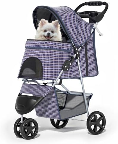 MoNiBloom Pet Stroller for Small/Medium Dogs and Cats up to 33 lbs by Monibloom