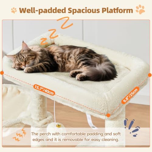 Taoqimiao Cat Tree, 38.5In Cat Tower - Image 4